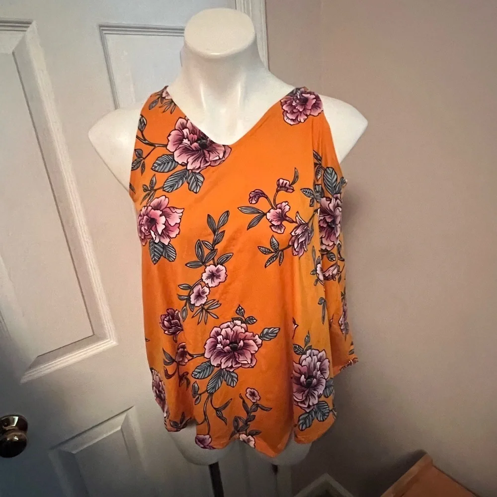Sydney rose orange floral tank